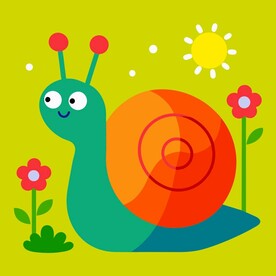 可爱生动活泼的蜗牛幼儿形态