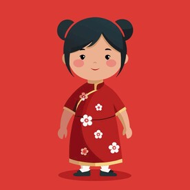 穿梅花花纹的国风旗袍6月大小女