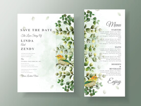 绿化桉树婚礼请柬