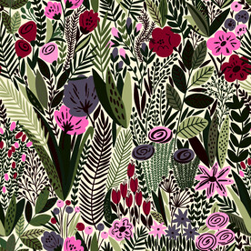 无缝   乱花 手绘花   水