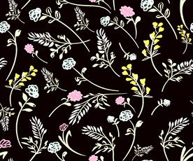 无缝   乱花 手绘花    