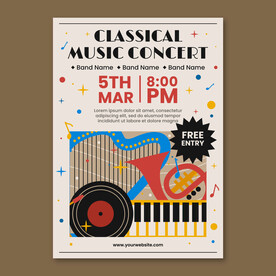 矢量音乐乐器元素海报