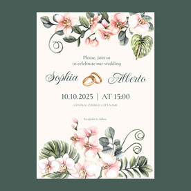 花卉婚礼卡片