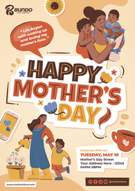 母亲节主题插画海报