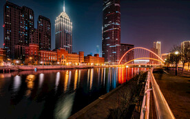 跨城河夜景