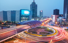 城市高架桥车流图