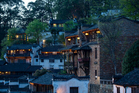 婺源篁岭夜景图片