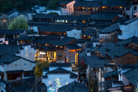 婺源篁岭夜景图片