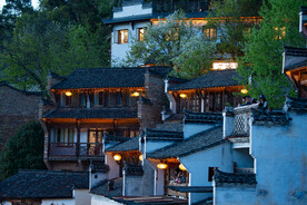 婺源篁岭夜景图片