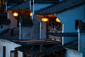 婺源篁岭夜景图片