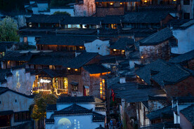 婺源篁岭夜景图片