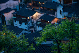 婺源篁岭夜景图片