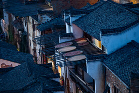 婺源篁岭夜景图片