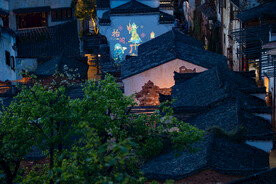 婺源篁岭夜景图片