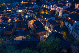 婺源篁岭夜景图片