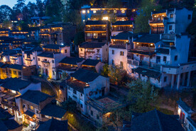 婺源篁岭夜景图片