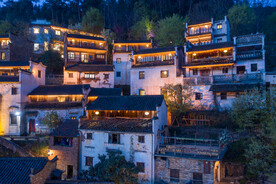 婺源篁岭夜景图片