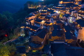 婺源篁岭夜景图片