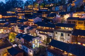 婺源篁岭夜景图片