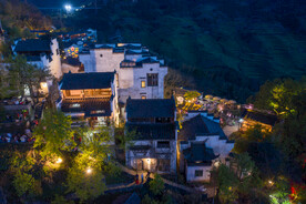 婺源篁岭夜景图片