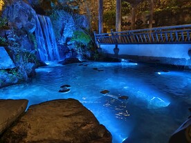 婺源篁岭花溪水街夜景图片