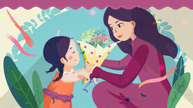 感恩母亲插画