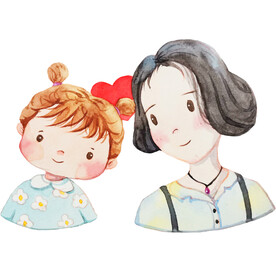 母亲节插画免扣素材