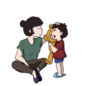 母亲节插画免扣素材