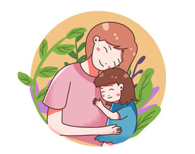 拥抱母亲插画