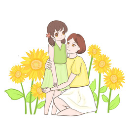 母亲节插画免扣素材