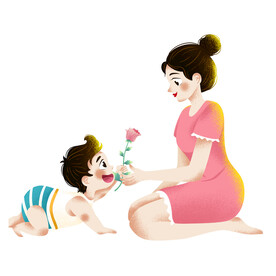 母亲节插画免扣素材