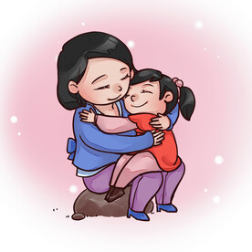 拥抱母亲插画
