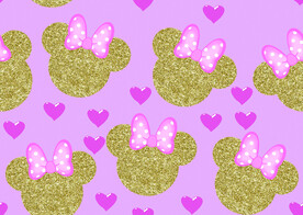 数码印花 米奇头 线稿 蝴蝶结