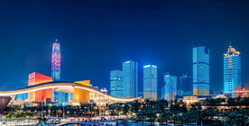 商业街中心夜景