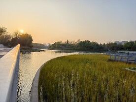 桥上看夕阳西下