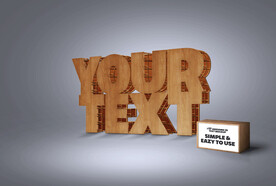 3d木质字体效果