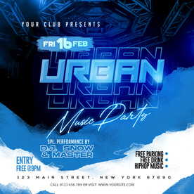 蓝色风格音乐派对宣传单