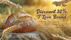 小麦面包折扣横幅海报