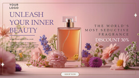 新品香水折扣横幅海报