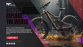 运动单车折扣横幅海报