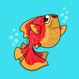 矢量卡通金鱼