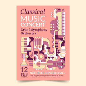 矢量音乐乐器元素海报