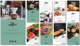咖啡糕点美食宣传INS模板