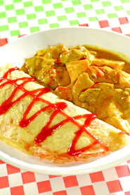 蛋包饭 拼咖喱鸡