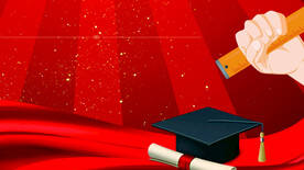红色毕业背景