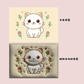 可爱小猫地垫图片