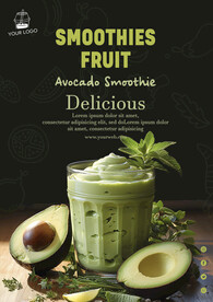 新鲜牛油果冰沙美食招贴海报