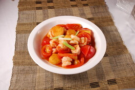 番茄豆腐虾仁煲