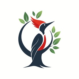 以啄木鸟为创意的简洁logo