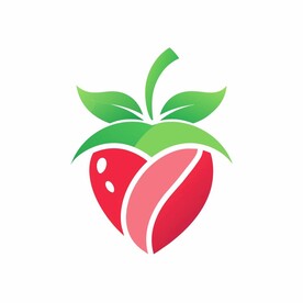 以草莓为创意的简洁logo